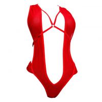 L1300 - Baju Tidur Lingerie Teddy Bodysuit Dress Halter Merah