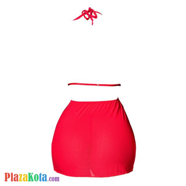 L1301 - Baju Tidur Lingerie Nightgown Sleepwear Midi Dress Halter Merah - Photo 2