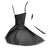 L1318 - Baju Tidur Lingerie Babydoll Mini Dress Hitam Transparan Belah Depan - 2