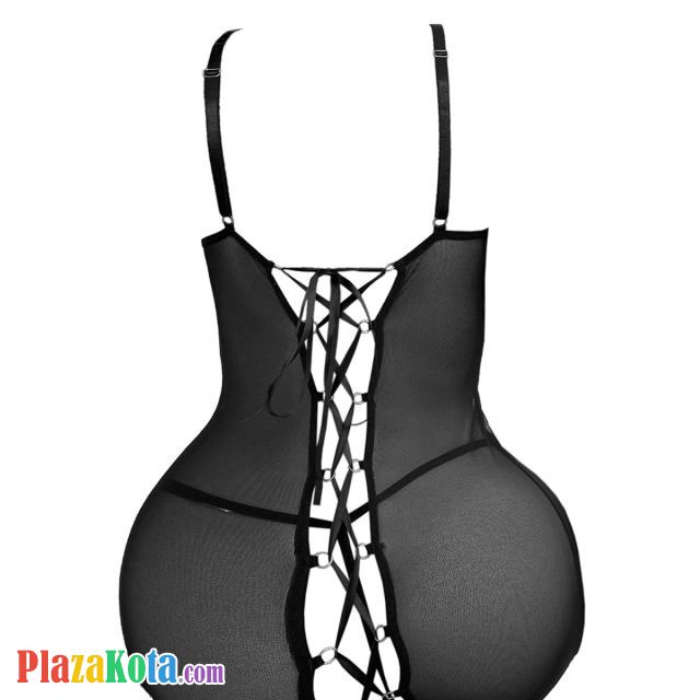 L1323 - Baju Tidur Lingerie Bodycon Sheath Dress Bra Kawat Hitam Transparan - Photo 2