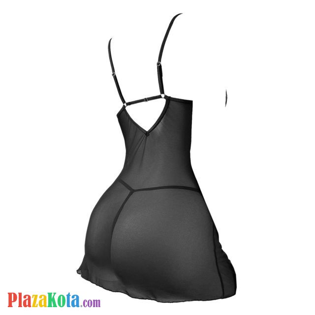 L1324 - Baju Tidur Lingerie Babydoll Mini Dress Hitam Transparan - Photo 2