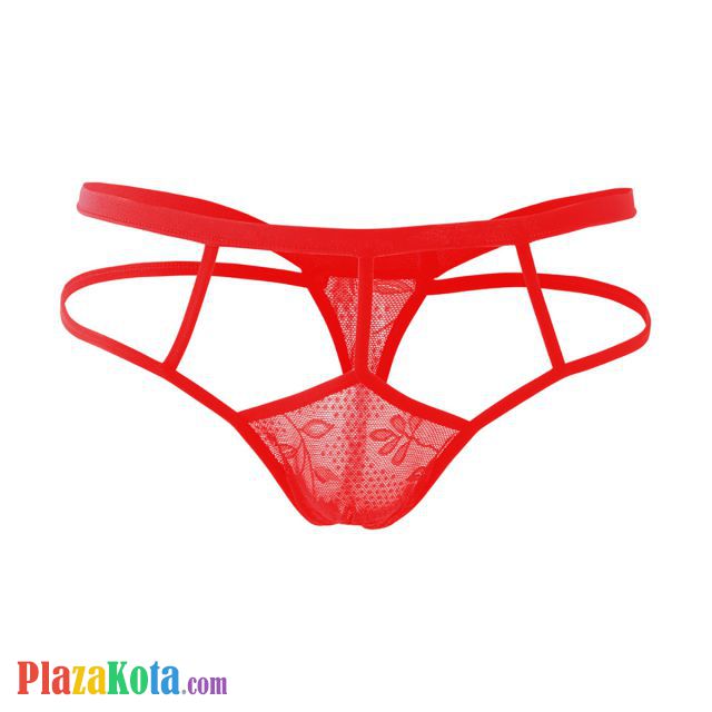 GP075 - Celana Dalam G-String Pria Merah Transparan - Photo 2