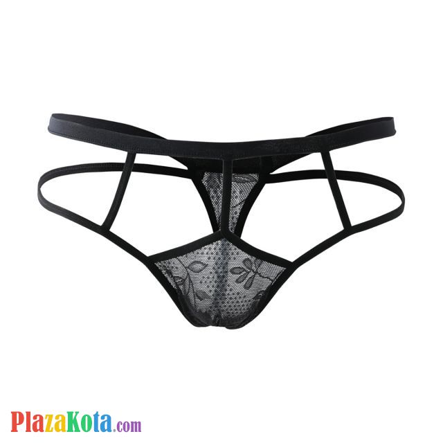 GP076 - Celana Dalam G-String Pria Hitam Transparan - Photo 2