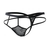 GP076 - Celana Dalam G-String Pria Hitam Transparan