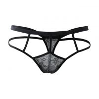 GP076 - Celana Dalam G-String Pria Hitam Transparan - Thumbnail 2