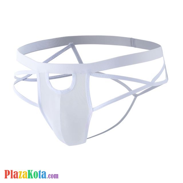 GP077 - Celana Dalam G-String Pria Putih Transparan - Photo 1