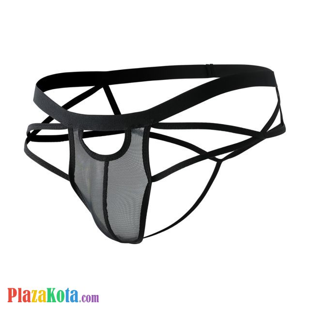 GP080 - Celana Dalam G-String Pria Hitam Transparan - Photo 1