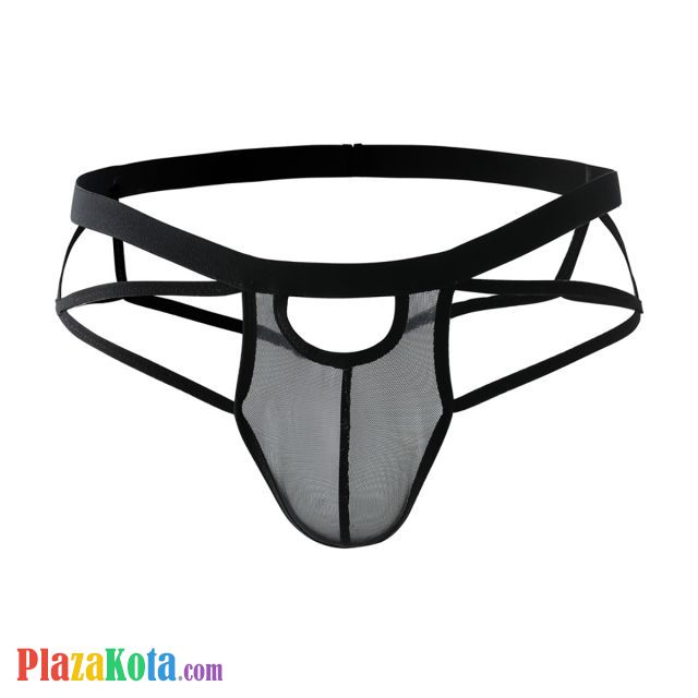 GP080 - Celana Dalam G-String Pria Hitam Transparan - Photo 2