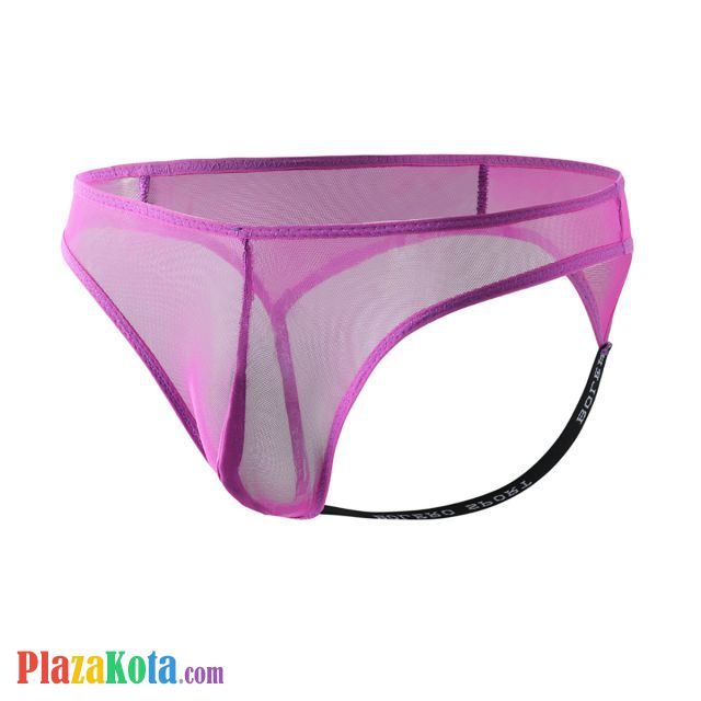 GP082 - Celana Dalam G-String Pria Ungu Transparan Terbuka Belakang - Photo 1