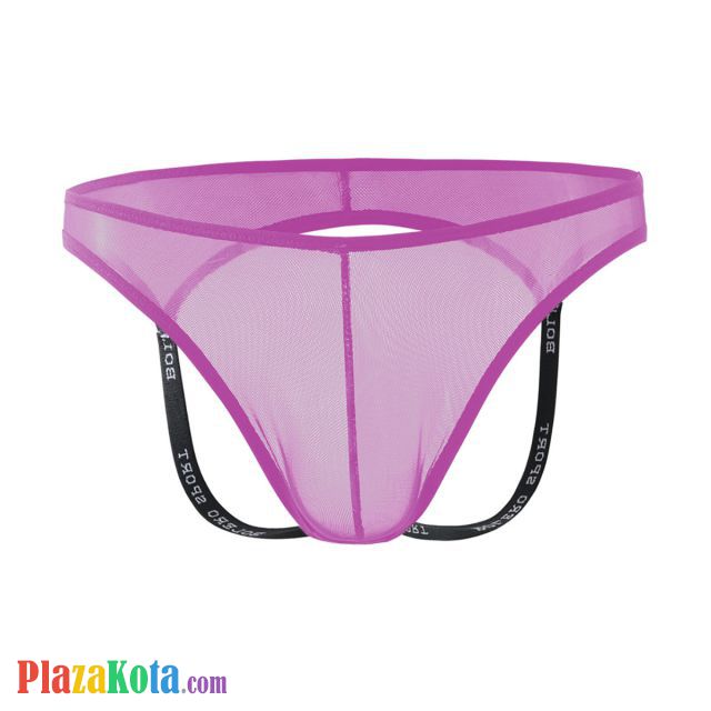 GP082 - Celana Dalam G-String Pria Ungu Transparan Terbuka Belakang - Photo 2