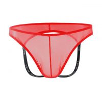 GP083 - Celana Dalam G-String Pria Merah Transparan Terbuka Belakang - Thumbnail 2