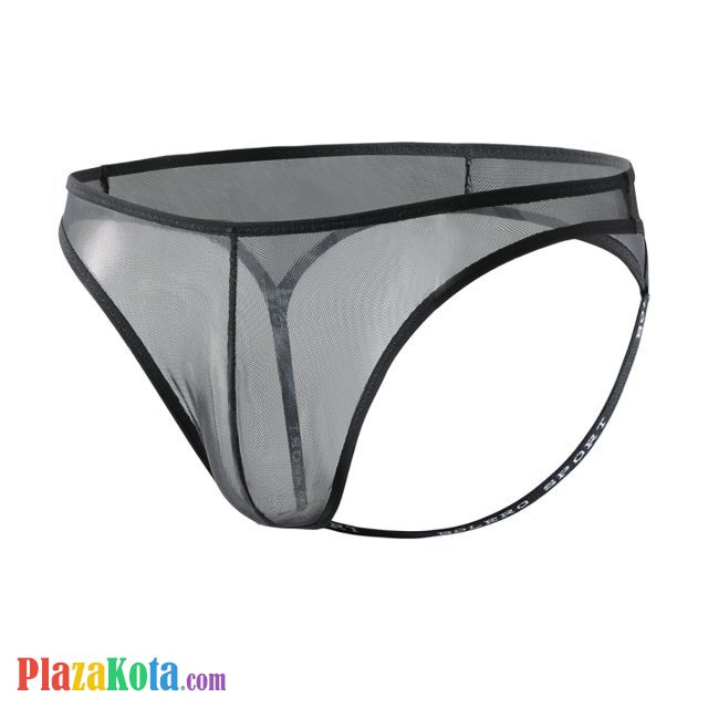 GP084 - Celana Dalam G-String Pria Hitam Transparan Terbuka Belakang - Photo 1
