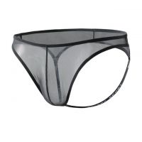 GP084 - Celana Dalam G-String Pria Hitam Transparan Terbuka Belakang
