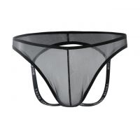 GP084 - Celana Dalam G-String Pria Hitam Transparan Terbuka Belakang - Thumbnail 2
