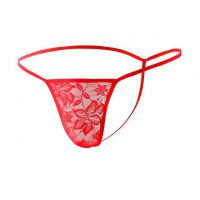 GP085 - Celana Dalam G-String Pria Merah Transparan T-Back