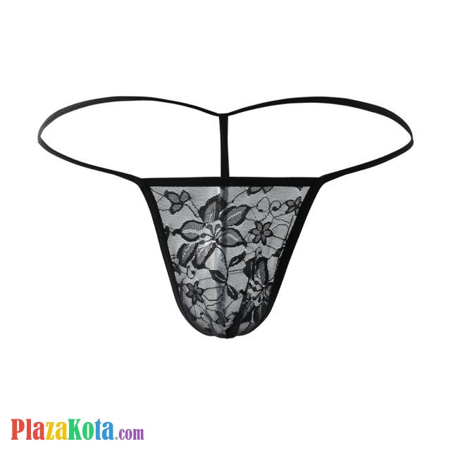 GP086 - Celana Dalam G-String Pria Hitam Transparan T-Back - Photo 2