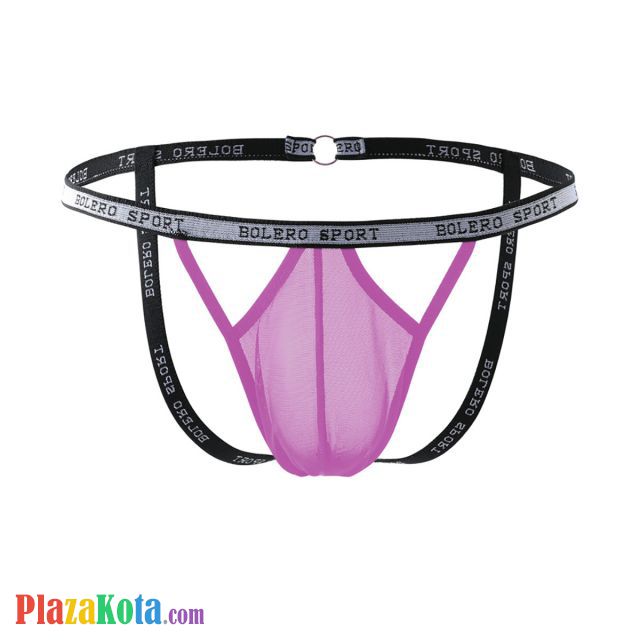 GP087 - Celana Dalam G-String Pria Ungu Transparan Terbuka Belakang - Photo 2