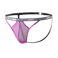 GP087 - Celana Dalam G-String Pria Ungu Transparan Terbuka Belakang