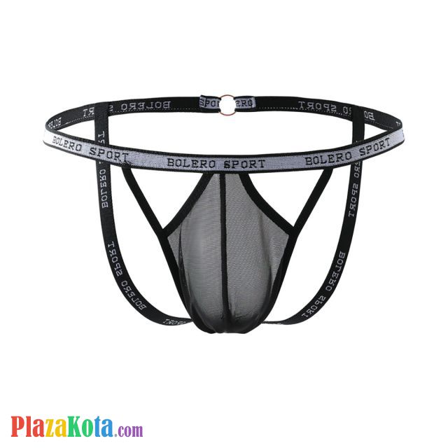 GP089 - Celana Dalam G-String Pria Hitam Transparan Terbuka Belakang - Photo 2