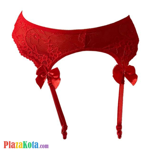 G031 - Garter Belt Stocking Merah Pita Tali 4 - Photo 1