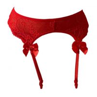G031 - Garter Belt Stocking Merah Pita Tali 4