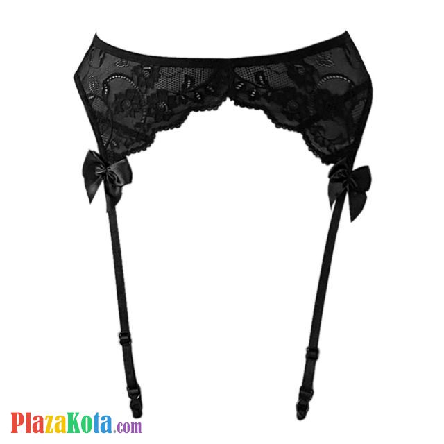 G032 - Garter Belt Stocking Hitam Pita Tali 4 - Photo 1