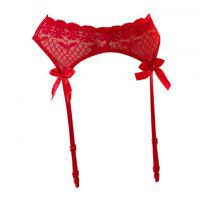 G033 - Garter Belt Stocking Merah Pita Tali 4