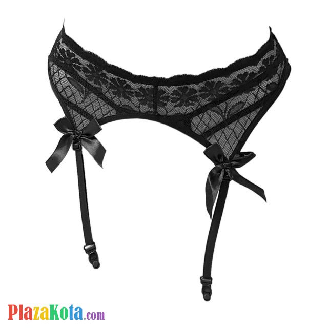 G034 - Garter Belt Stocking Hitam Pita Tali 4 - Photo 1