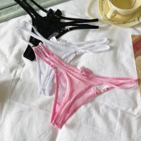 P647 - Celana Dalam Panties Thong Pink Transparan Pita Depan Tali 2 - Thumbnail 2