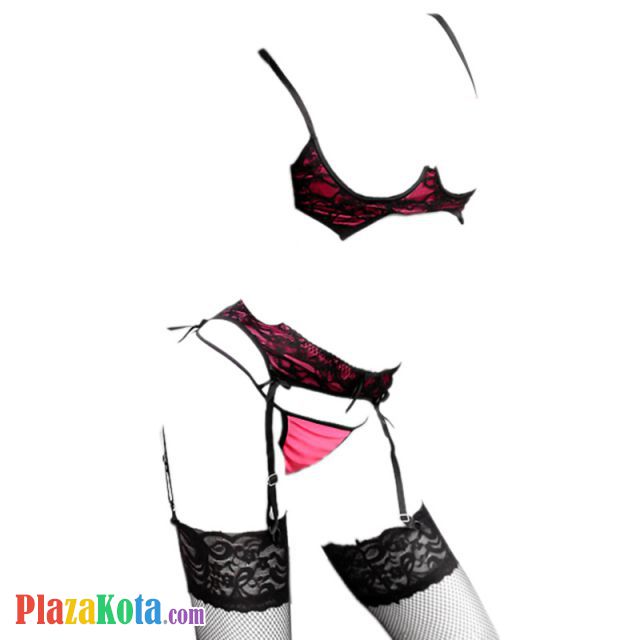 B059, Jual Bikini Bra Set Open Cup Magenta, Bra Kawat 