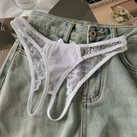 P670 - Celana Dalam Panties Thong Crotchless Putih Pita Belakang