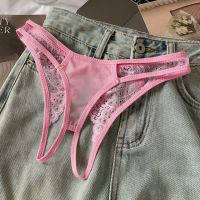 P671 - Celana Dalam Panties Thong Crotchless Pink Pita Belakang