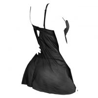 L1325 - Baju Tidur Lingerie Babydoll Mini Dress Hitam Transparan Bra Kawat - Thumbnail 2