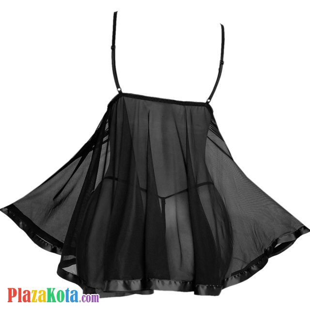 L1329 - Baju Tidur Lingerie Babydoll Mini Dress Hitam Transparan - Photo 2