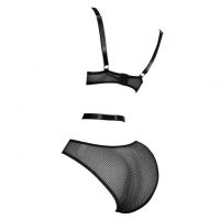 L1330 - Baju Tidur Lingerie Teddy Bodysuit Dress Hitam Jaring Transparan - 2