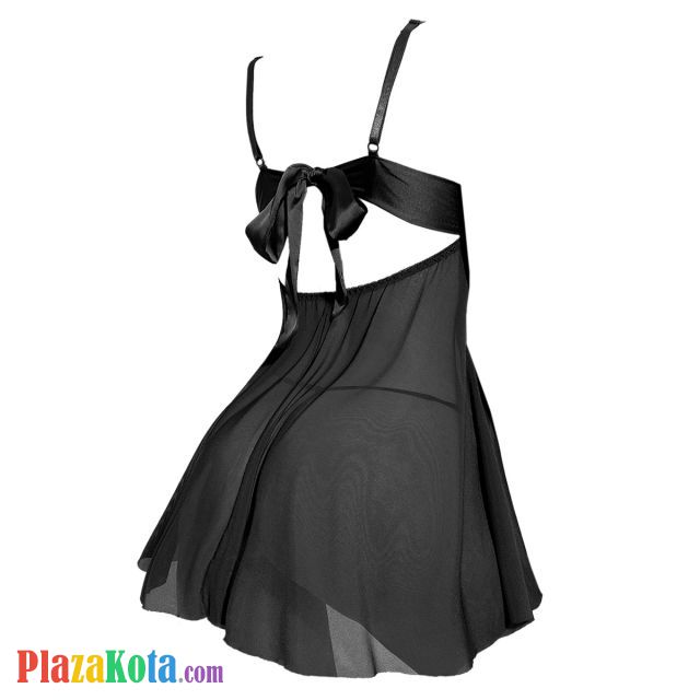 L1333 - Baju Tidur Lingerie Babydoll Mini Dress Hitam Transparan - Photo 2