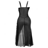 L1337 - Baju Tidur Lingerie Long Gown Gaun Panjang Maxi Dress Hitam Transparan - Thumbnail 2