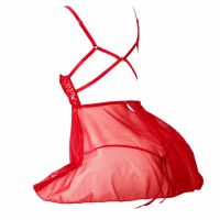 L1342 - Baju Tidur Dinas Malam Wanita Lingerie Babydoll Mini Dress Seksi Merah Transparan Bra Kawat Open Cup Crotchless - Thumbnail 2 L1342 - Baju Tidur Dinas Malam Wanita Lingerie Babydoll Mini Dress Seksi Merah Transparan Bra Kawat Open Cup Crotchless - Thumbnail 2