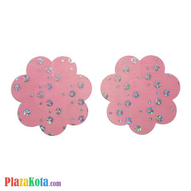 N038 - Nipple Cover Disposable Bunga Pink - Photo 1