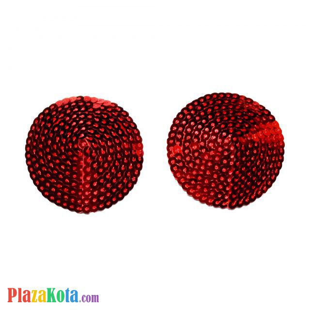 N073 - Nipple Cover Reusable Bulat Manik Merah - Photo 1