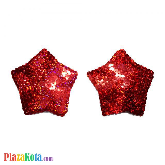 N090 - Nipple Cover Reusable Bintang Manik Merah - Photo 1