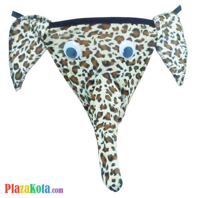 GS001 - Celana Dalam G-String Pria Coklat Belalai Gajah Dua Mata - Photo 1
