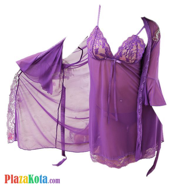 L0411 - Baju Tidur Dinas Malam Wanita Lingerie Kimono Jubah Seksi Ungu Transparan Lengan Panjang Baju Dalam - Photo 2 L0411 - Baju Tidur Dinas Malam Wanita Lingerie Kimono Jubah Seksi Ungu Transparan Lengan Panjang Baju Dalam - Photo 2
