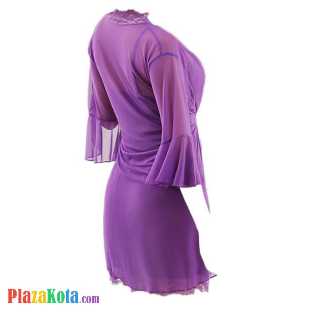 L0411 - Baju Tidur Dinas Malam Wanita Lingerie Kimono Jubah Seksi Ungu Transparan Lengan Panjang Baju Dalam - Photo 3 L0411 - Baju Tidur Dinas Malam Wanita Lingerie Kimono Jubah Seksi Ungu Transparan Lengan Panjang Baju Dalam - Photo 3