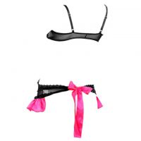 L0413 - Baju Tidur Lingerie Babydoll Mini Dress Hitam Transparan - 2