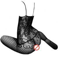 BS065 - Bodystocking Full Body Fishnet Hitam Crotchless - 2